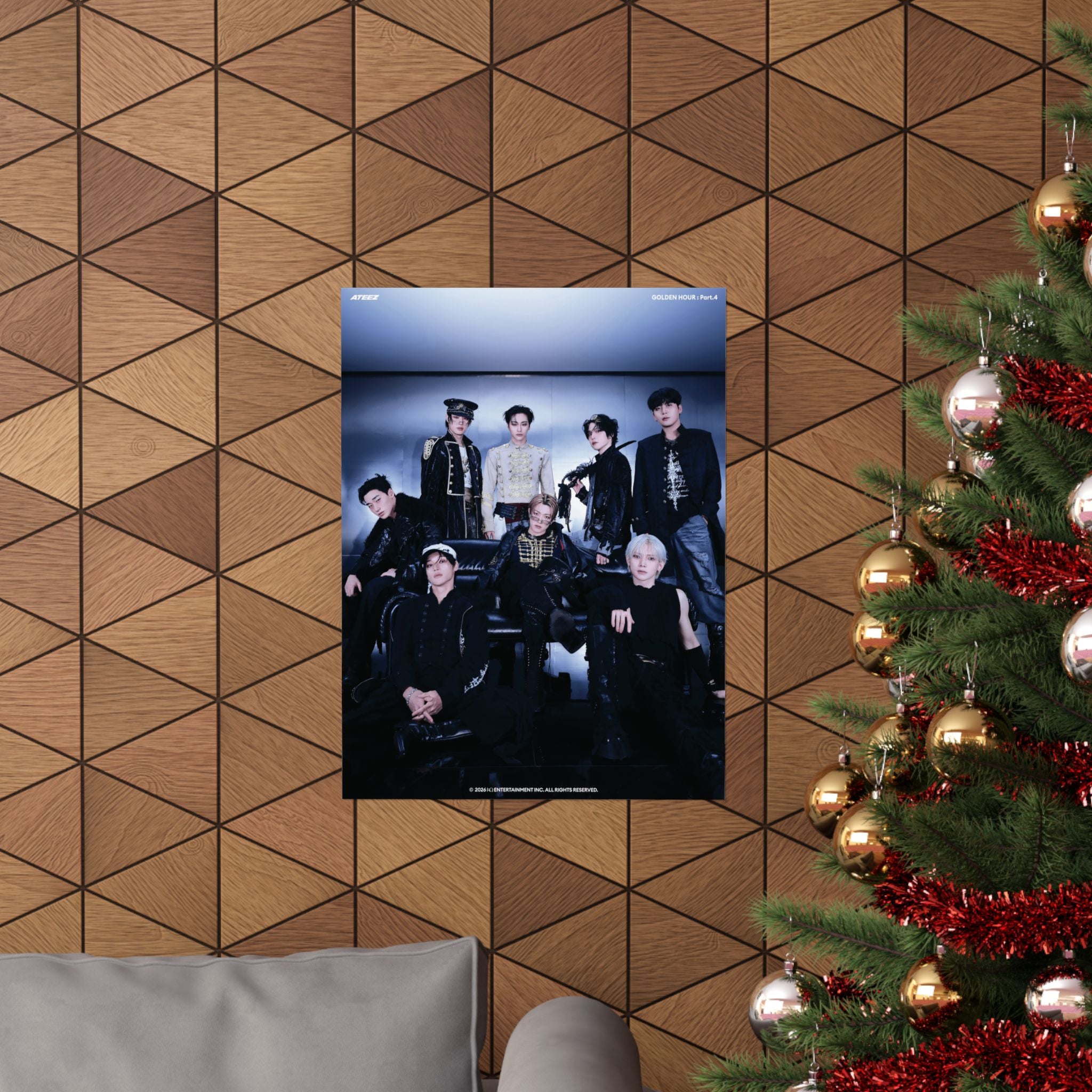 ATEEZ Matte Vertical Poster - K‑Pop Idol Group Photo (Dark Stage Aesthetic)