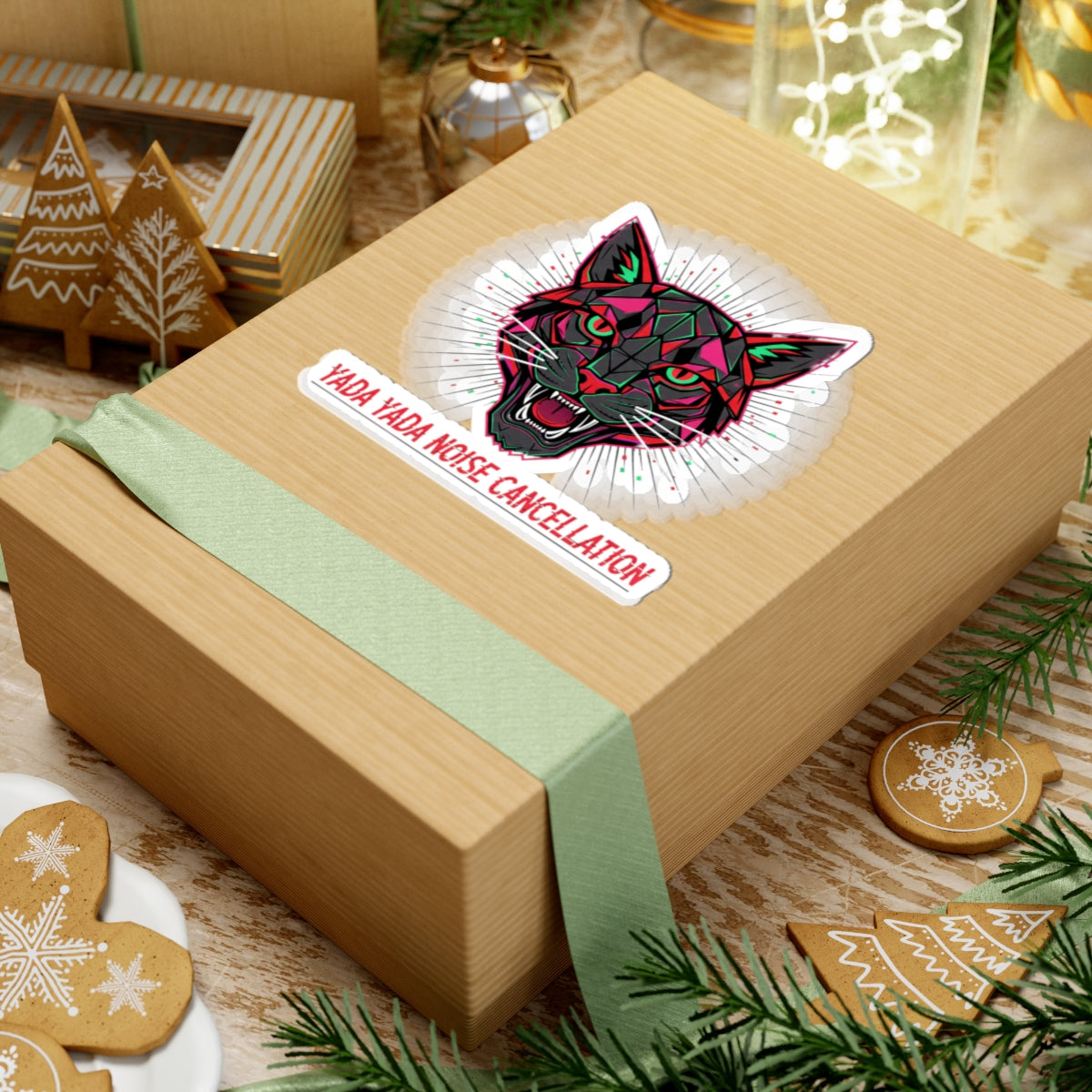 STRAY KIDS Yada Yada noise cancellation Cat Sticker | chromatic aberration, psychedelic decal