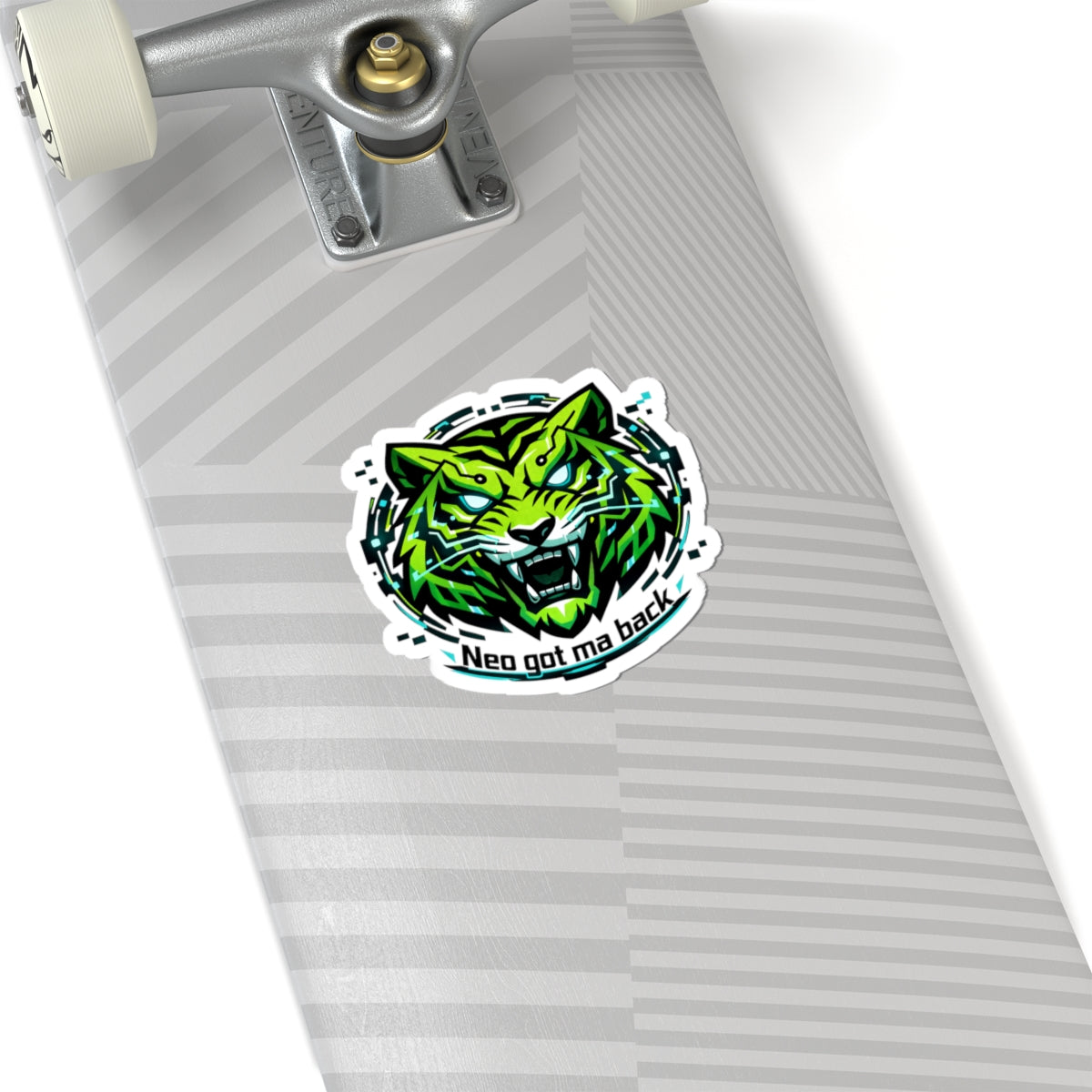 NCT Neon Green Tiger Sticker | “NEO GOT MA BACK” Kiss-Cut Laptop Decal