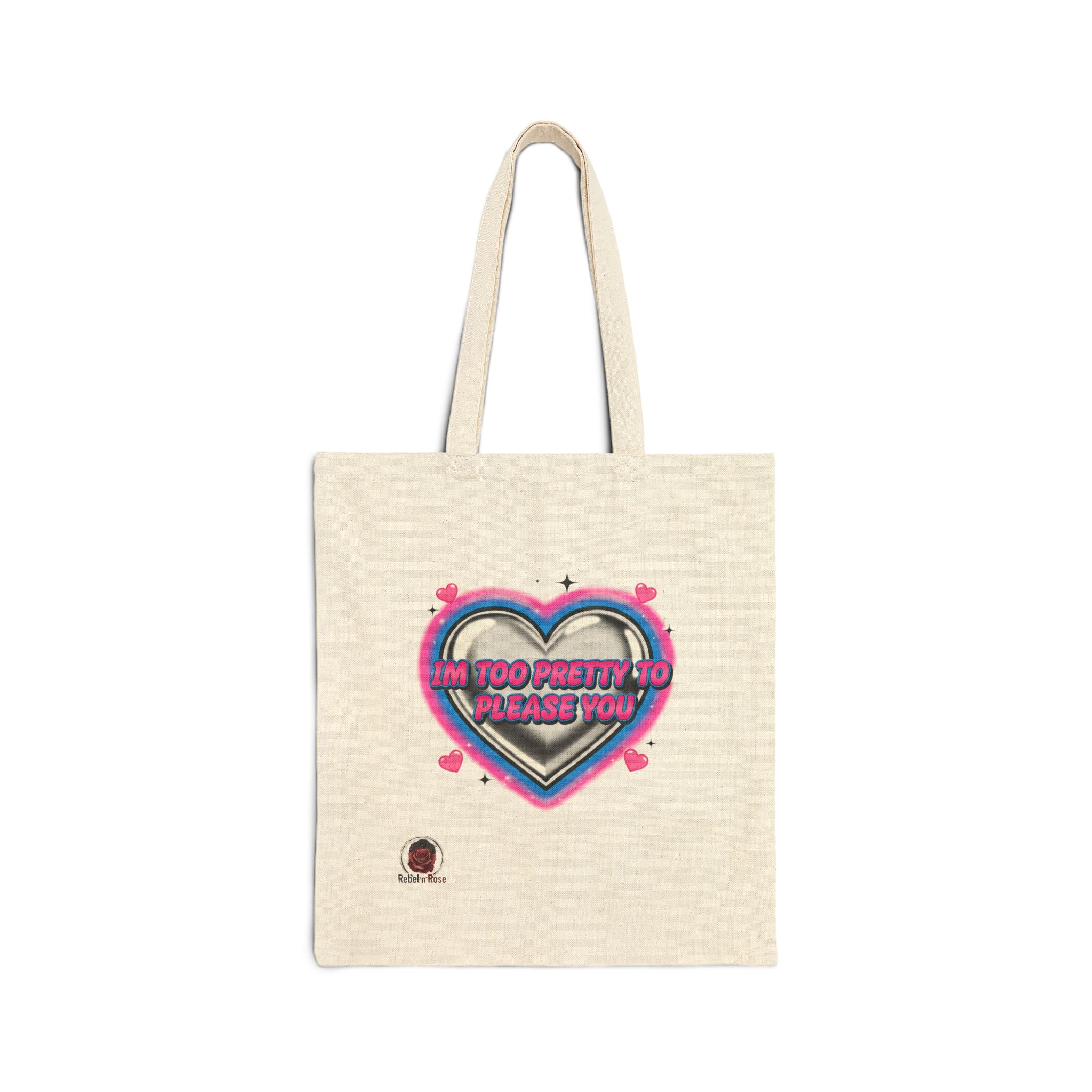 HEARTS2HEARTS Snarky Neon Heart Tote | Y2K Airbrush, barbiecore sarcasm
