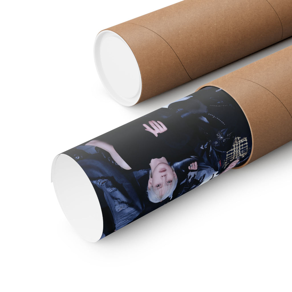 ATEEZ Matte Vertical Poster - K‑Pop Idol Group Photo (Dark Stage Aesthetic)