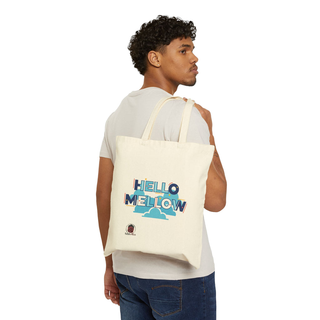 NCT WISH Hello Mellow Cotton Tote Bag | Retro Cloud Graphic Eco Market Tote