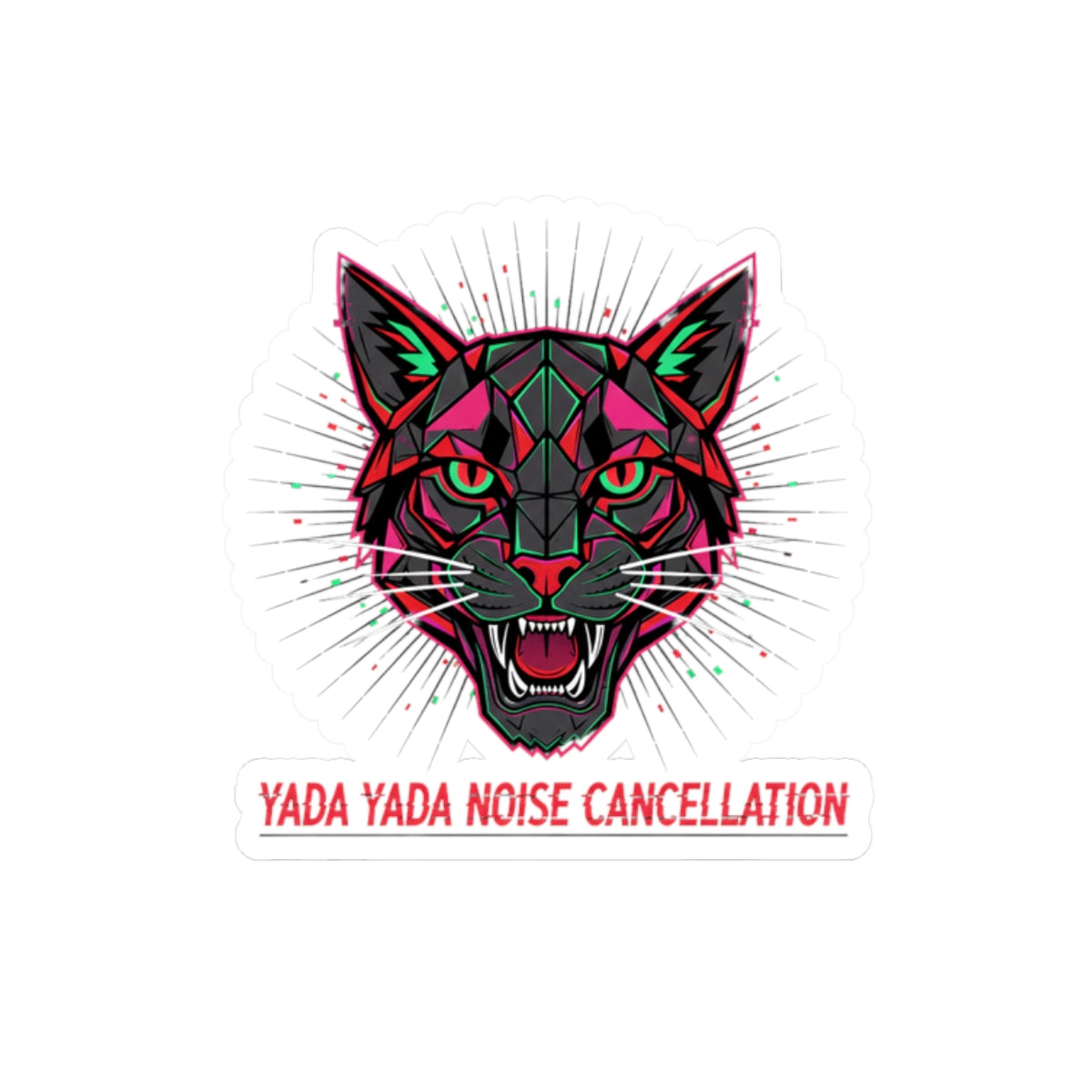 STRAY KIDS Yada Yada noise cancellation Cat Sticker | chromatic aberration, psychedelic decal