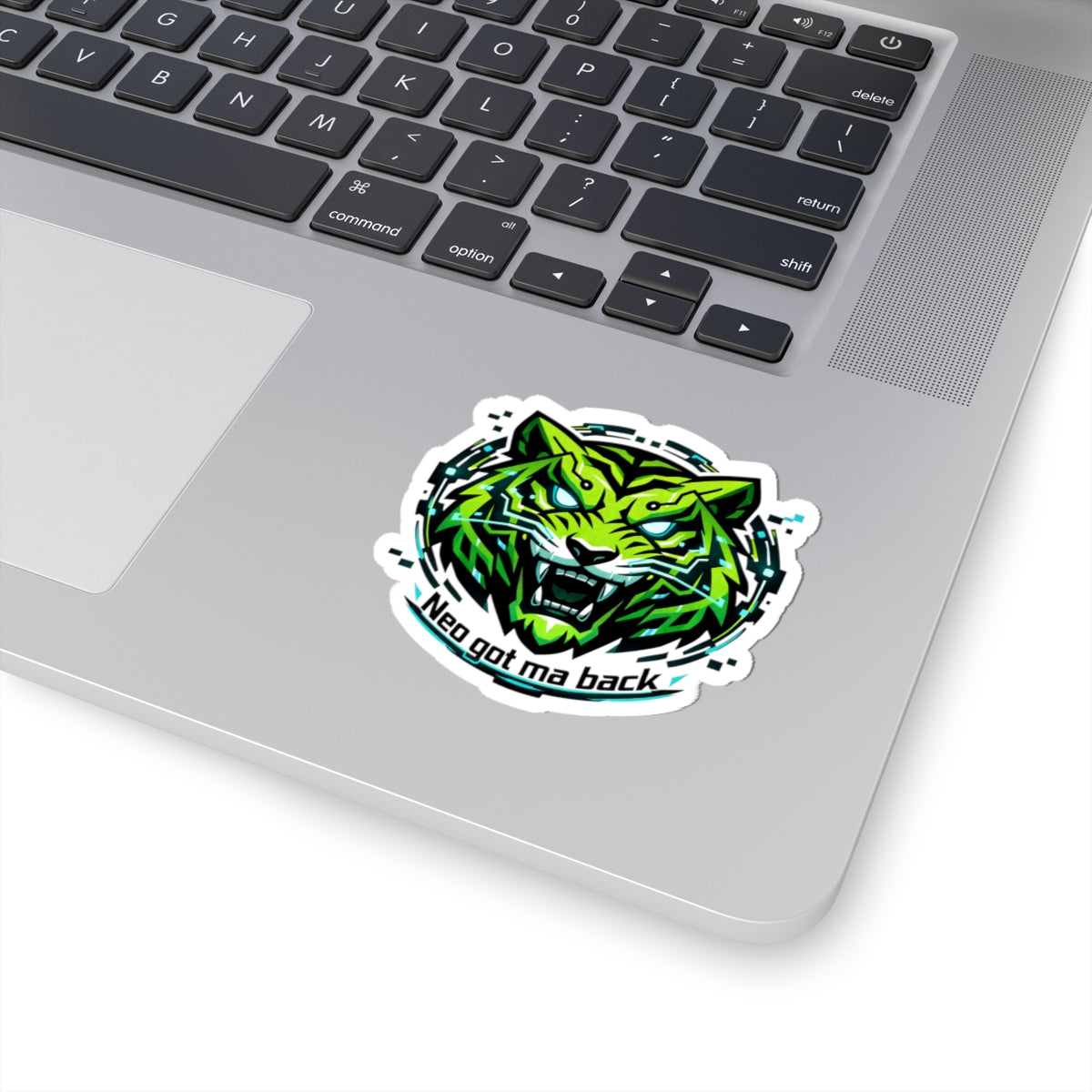 NCT Neon Green Tiger Sticker | “NEO GOT MA BACK” Kiss-Cut Laptop Decal