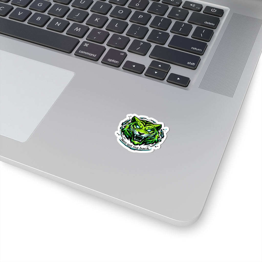 NCT Neon Green Tiger Sticker | “NEO GOT MA BACK” Kiss-Cut Laptop Decal