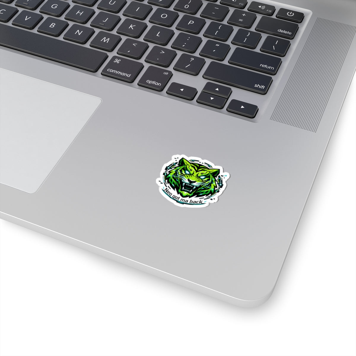 NCT Neon Green Tiger Sticker | “NEO GOT MA BACK” Kiss-Cut Laptop Decal