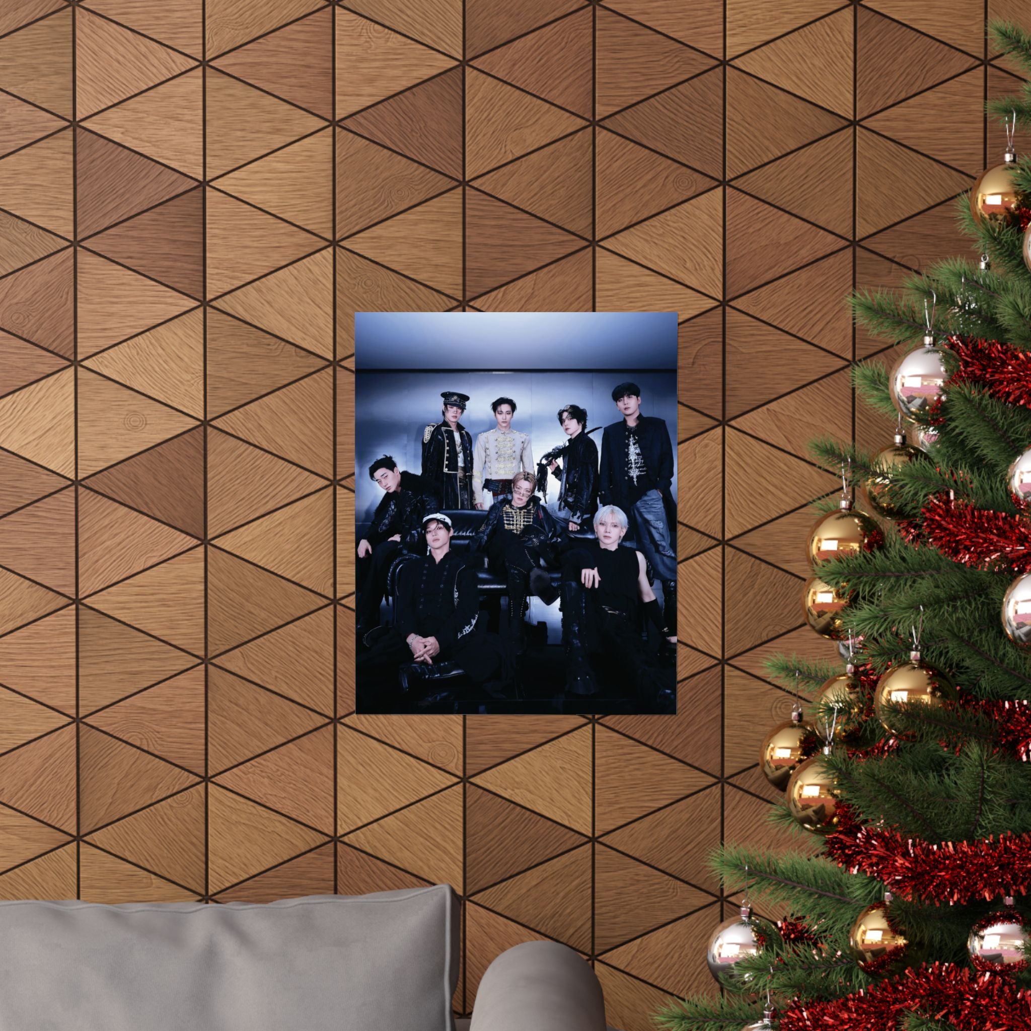 ATEEZ Matte Vertical Poster - K‑Pop Idol Group Photo (Dark Stage Aesthetic)