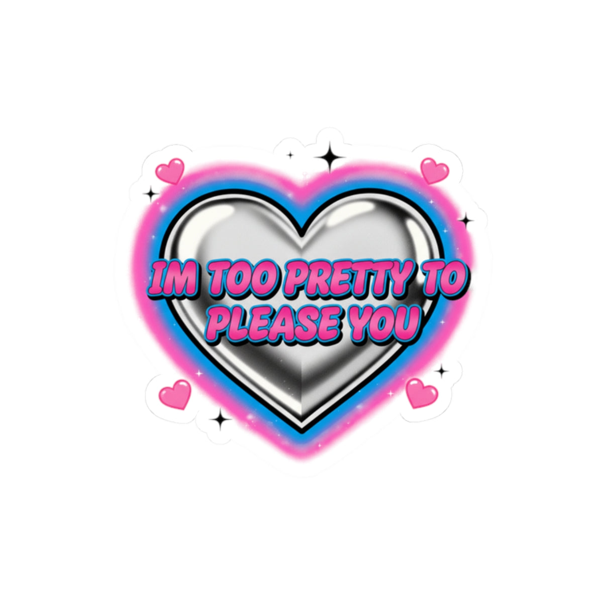 HEARTS2HEARTS Snarky Airbrush Heart Sticker | neon Y2K, barbiecore sarcasm