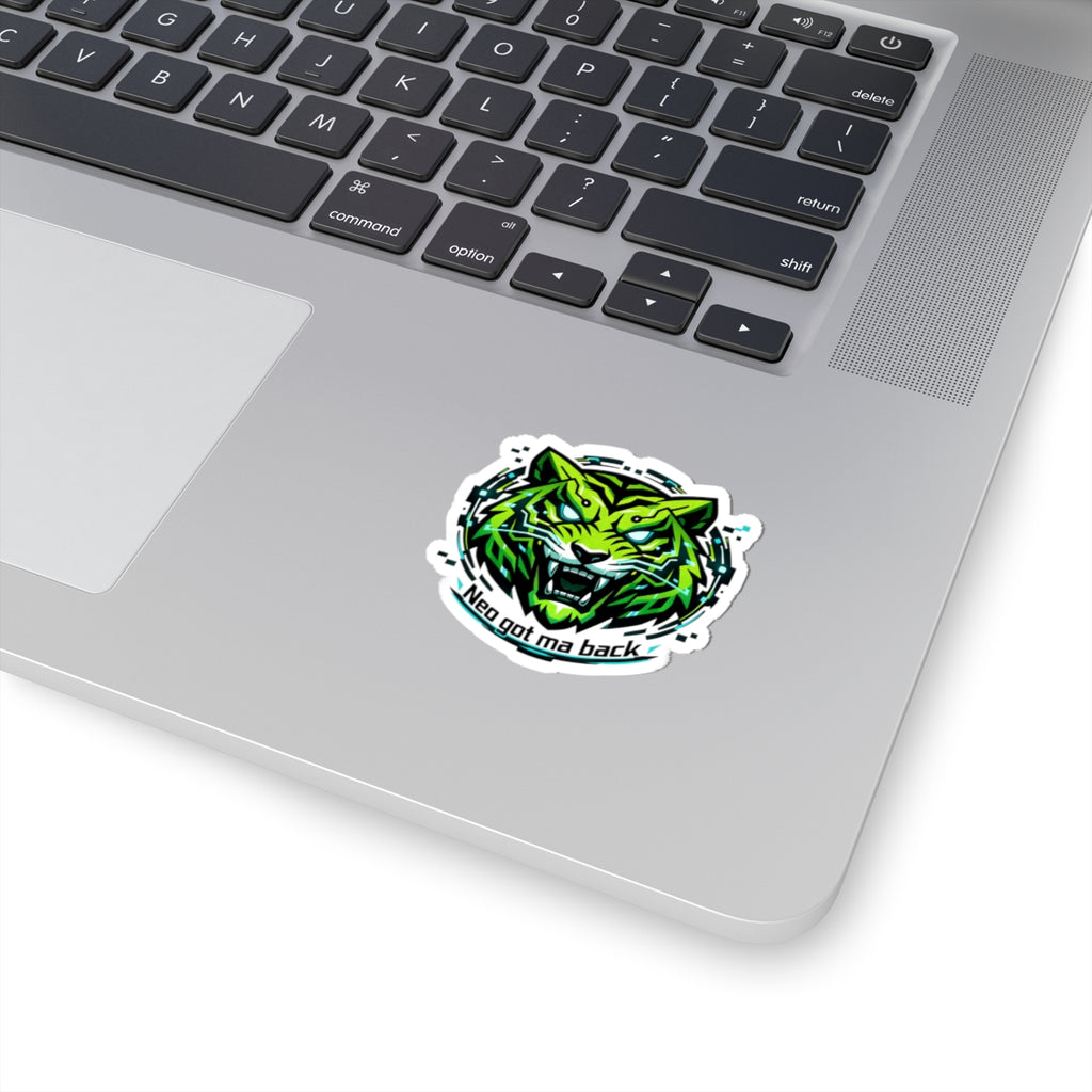 NCT Neon Green Tiger Sticker | “NEO GOT MA BACK” Kiss-Cut Laptop Decal