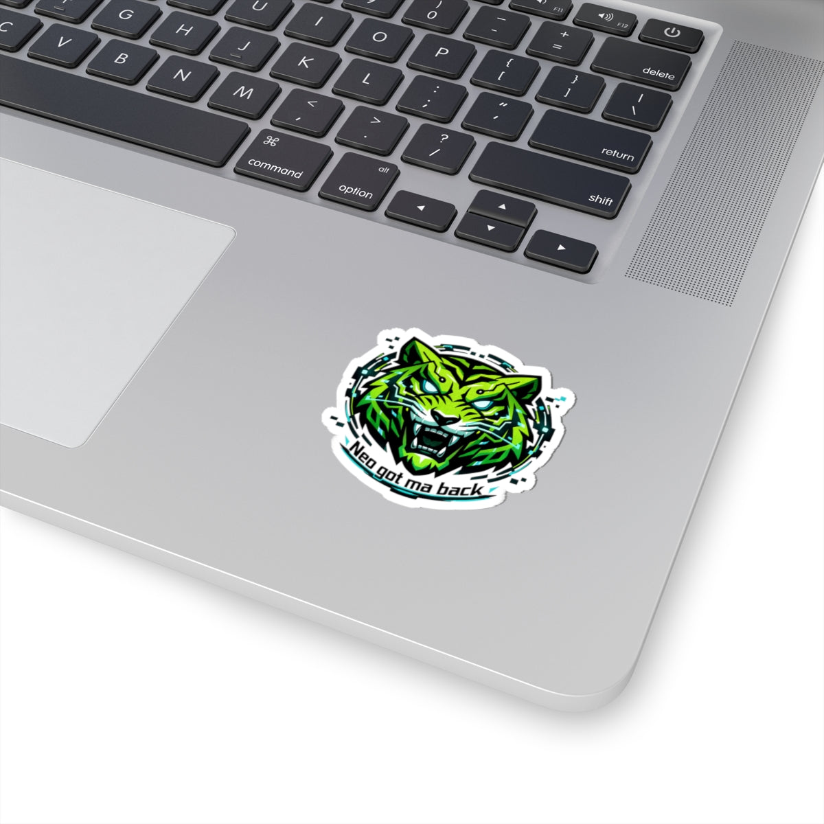 NCT Neon Green Tiger Sticker | “NEO GOT MA BACK” Kiss-Cut Laptop Decal