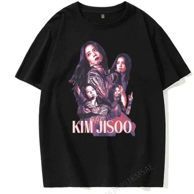 BLACKPINK JISOO Fashion Casual T-shirt KPOP Star