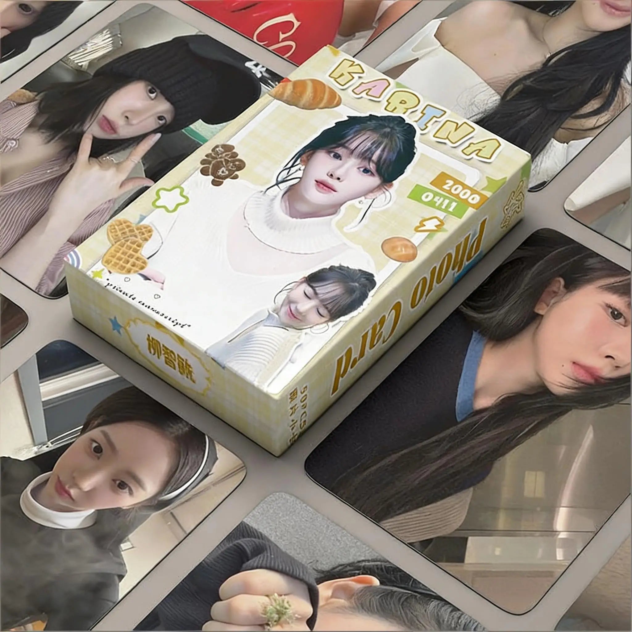 50PCS KARINA Laser Lomo Cards Set Fans Collection Gift