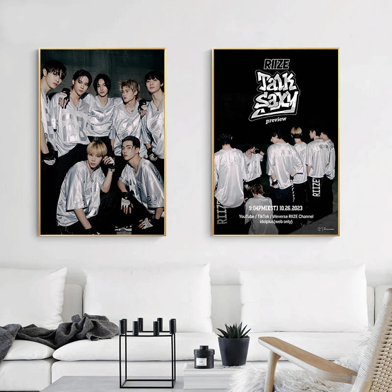 RIIZE Get A Guitar Talk Saxy Poster Prints Home Decor