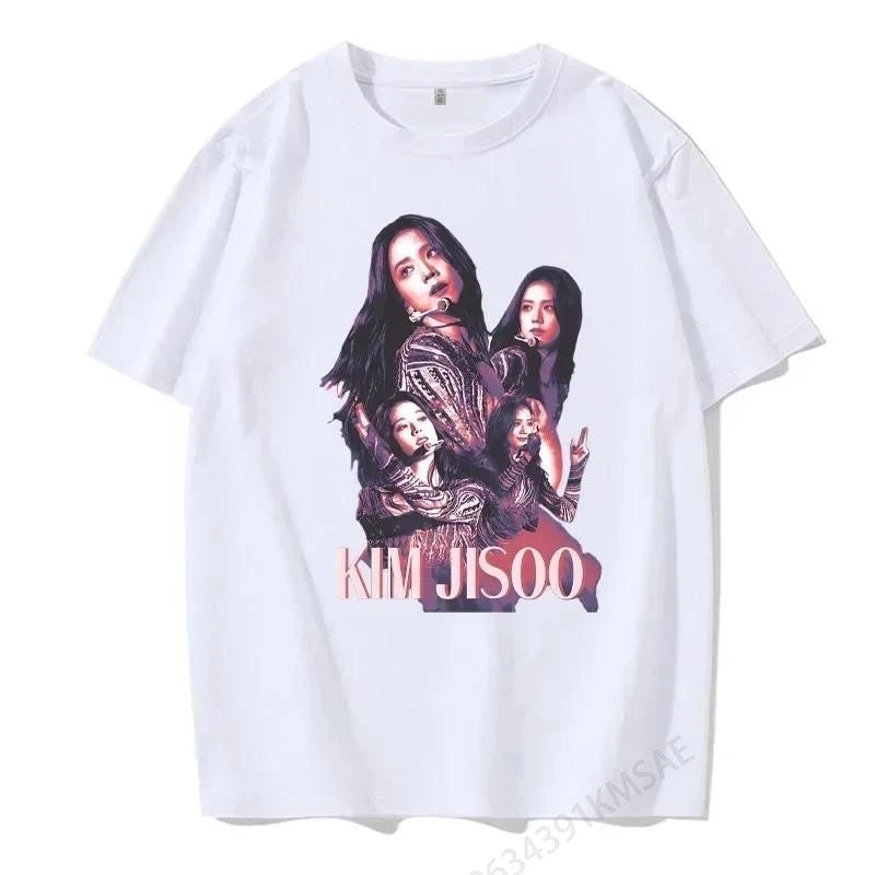 BLACKPINK JISOO Fashion Casual T-shirt KPOP Star
