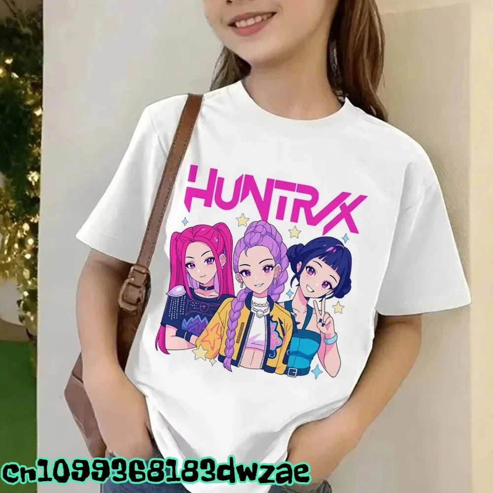 K-POP DEMON HUNTERS T-shirt Girl Graphic Printed Tops