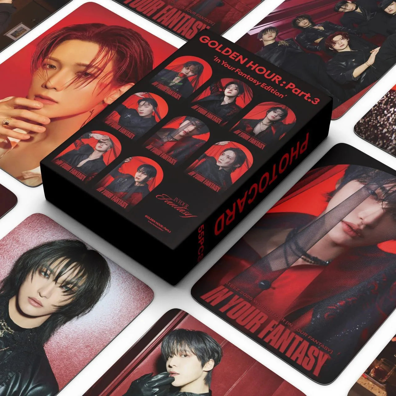 55pcs ATEEZ In Your Fantasy GOLDEN HOUR: Part.3 Album LOMO Cards