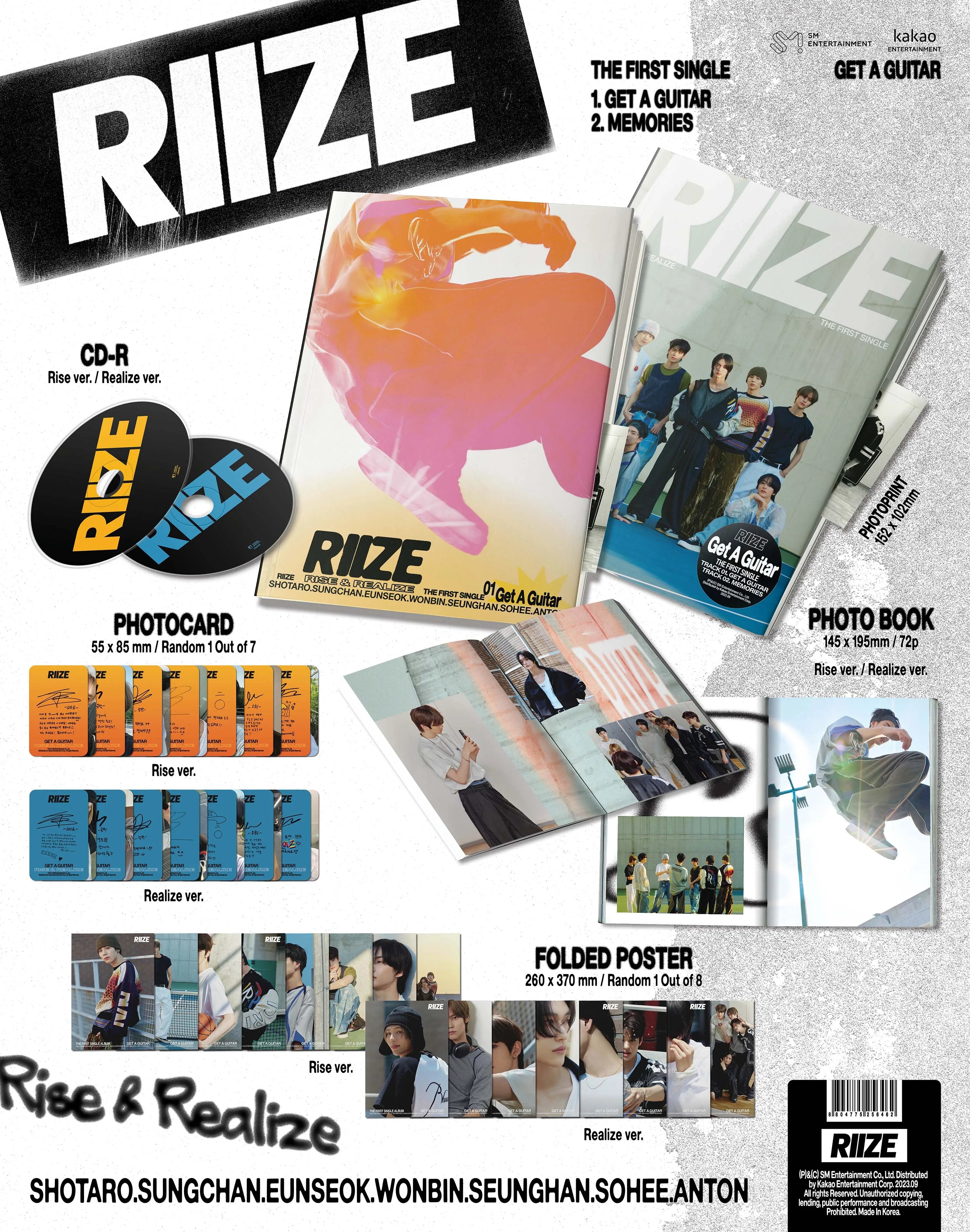 RIIZE Get A Guitar Talk Saxy Poster Prints Home Decor