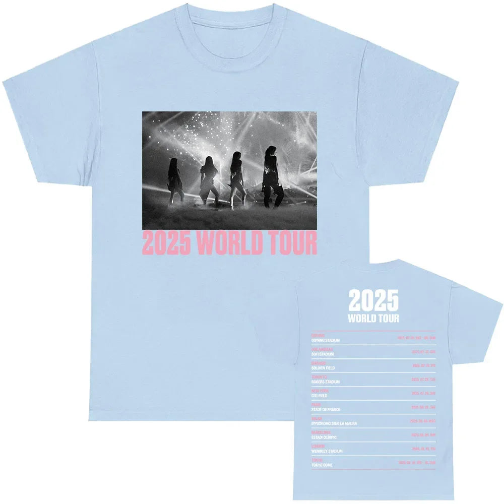 BLACKPINK 2025 WORLD TOUR T-shirt Summer Short Sleeve Streetwear Unisex Men Women