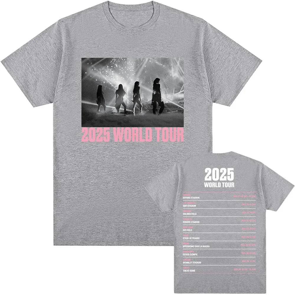 BLACKPINK 2025 WORLD TOUR T-shirt Summer Short Sleeve Streetwear Unisex Men Women