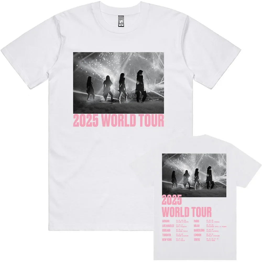 BLACKPINK 2025 WORLD TOUR T-shirt Summer Short Sleeve Streetwear Unisex Men Women