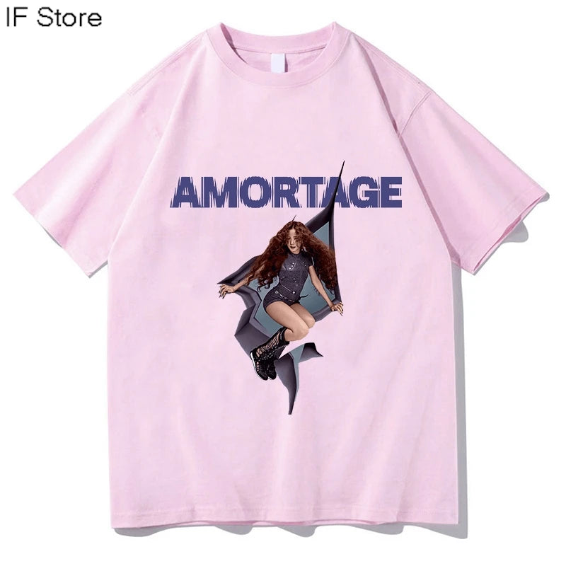 JISOO earthquake 2025 T-shirt Cotton Short Sleeve Round Neck Tees Unisex Streetwear Aesthetic Tops