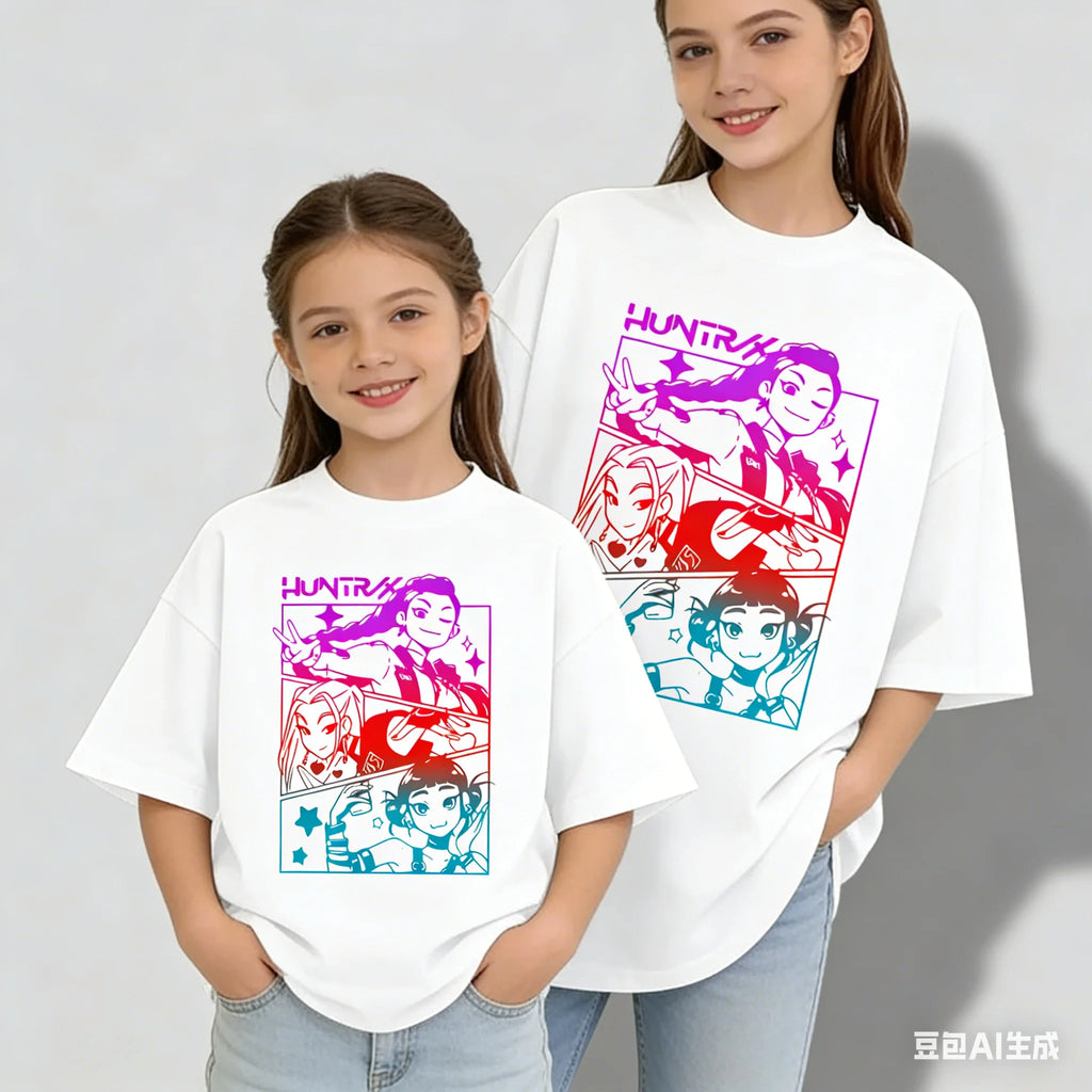 K-POP DEMON HUNTERS T-shirt Girl Graphic Printed Tops