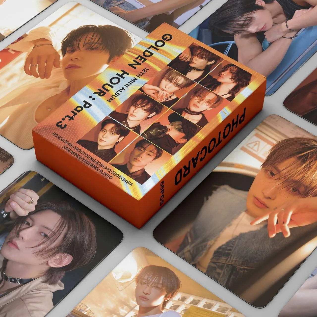 55pcs ATEEZ In Your Fantasy GOLDEN HOUR: Part.3 Album LOMO Cards