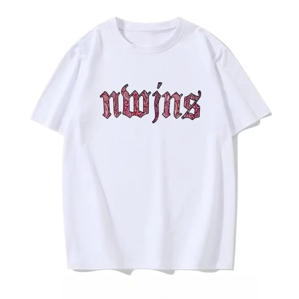 New Jeans Letter Printed Short-sleeved Ladies' T-shirt New Casual Loose Pattern T-shirt Spice Comfortable Short-sleeved Shirt